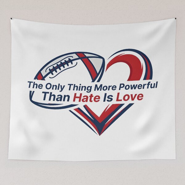 Item preview, The Only Thing More Powerful Than Hate Is Love Football Heart Graphic Design designed and sold by Uglyandcute.