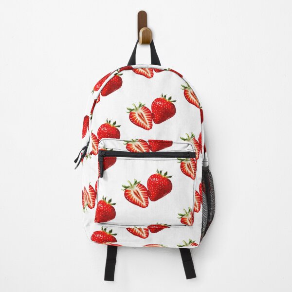 Item preview, Two strawberries resting on a white background with one berry cut to show the inside and one whole designed and sold by Ms. Iryna.