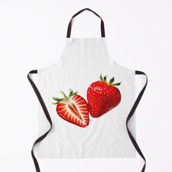 Item preview, Two strawberries resting on a white background with one berry cut to show the inside and one whole designed and sold by Ms. Iryna.