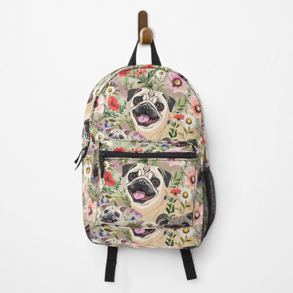 Item preview, Pug Dog Flowers Throw Blanket designed and sold by candiscamera.