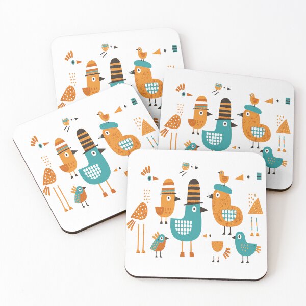 Item preview, Retro Bird Parade Geometric Mid-Century Wall Art designed and sold by zamew.