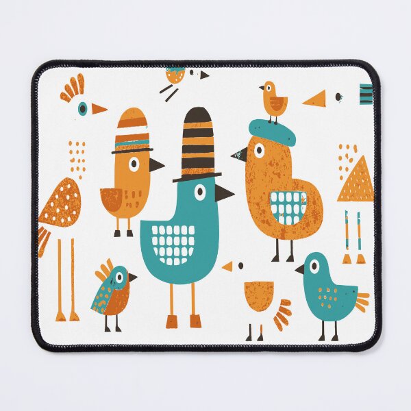 Item preview, Retro Bird Parade Geometric Mid-Century Wall Art designed and sold by zamew.