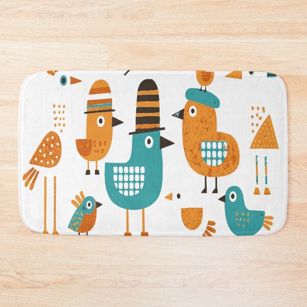 Item preview, Retro Bird Parade Geometric Mid-Century Wall Art designed and sold by zamew.