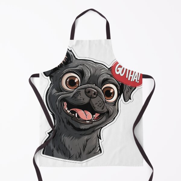 Item preview, Funny Peeking Pug "GOTCHA!" Meme Sticker designed and sold by NeonKinPrints.
