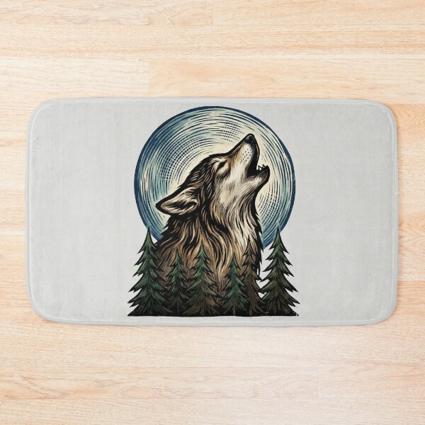 Item preview, Howling Wolf - Vintage Woodcut Art designed and sold by DigitalGlade.