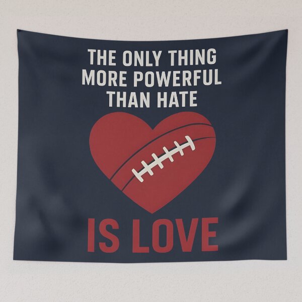 Item preview, The Only Thing More Powerful Than Hate Is Love Football Heart Graphic Design designed and sold by Uglyandcute.