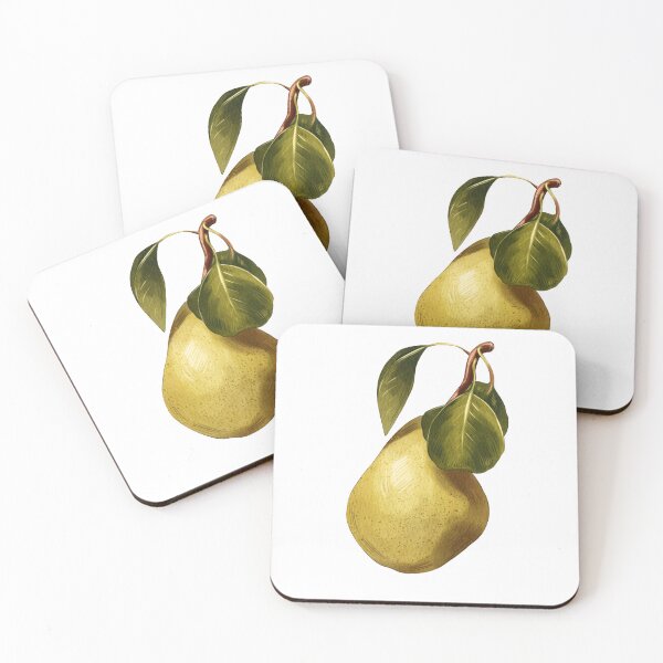 Item preview, Pear with green leaves hanging on a branch during daylight in a garden setting designed and sold by Ms. Iryna.