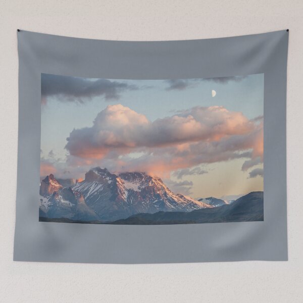 Item preview, Chile. Torres del Paine National Park. Sunrise with Half Moon.  designed and sold by vadim19.