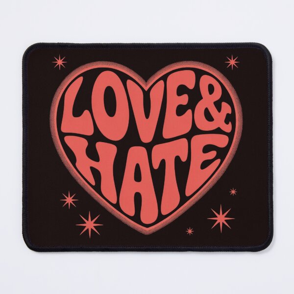 Item preview, Love and Hate Retro Heart Graphic | Groovy Aesthetic Typography Art designed and sold by Nomadic-Prints.