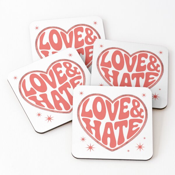 Item preview, Love and Hate Retro Heart Graphic | Groovy Aesthetic Typography Art designed and sold by Nomadic-Prints.