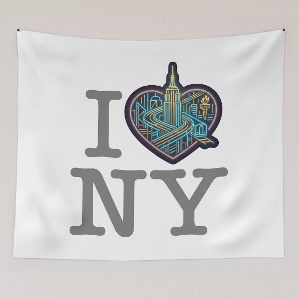 Item preview, I Love NY - Modern Landmark Heart Edition designed and sold by CleverCulture.