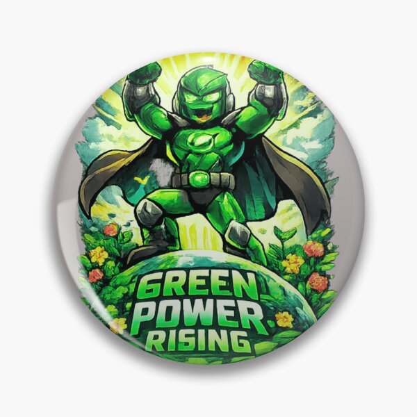 Item preview, Verdion Green Superhero T-Shirt – Eco Hero Saving the Planet – Comic Style Graphic Tee designed and sold by CraftDigitPrint.