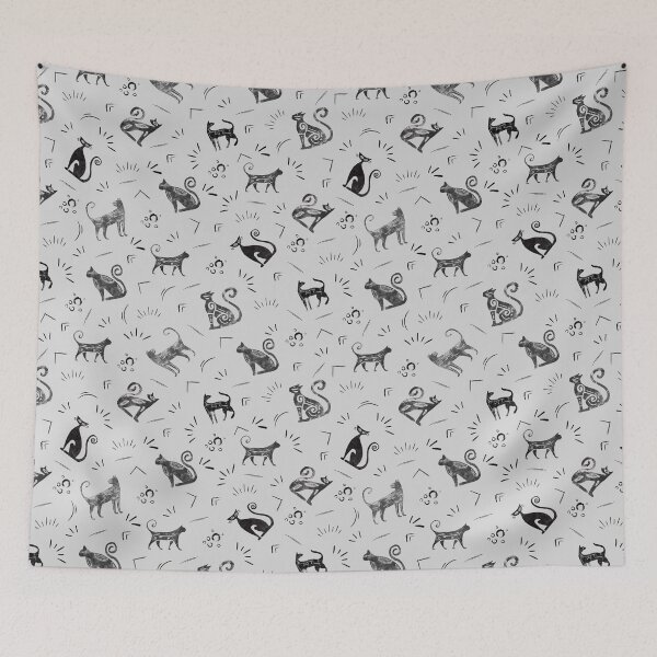 Item preview, Cave Art Cats on Pale Gray  designed and sold by KSimpson838.