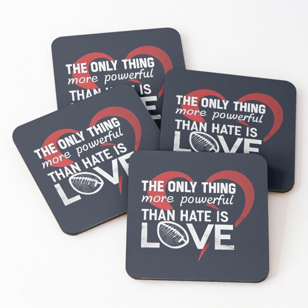 Item preview, The Only Thing More Powerful Than Hate Is Love Football Heart Graphic Design designed and sold by Uglyandcute.
