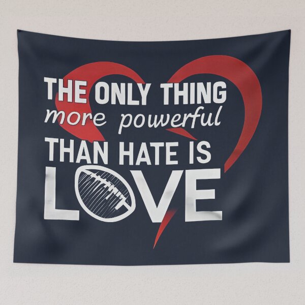 Item preview, The Only Thing More Powerful Than Hate Is Love Football Heart Graphic Design designed and sold by Uglyandcute.