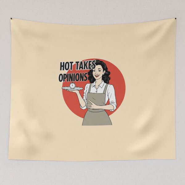 Item preview, Serving Hot Takes Opinions Retro Sarcasm  designed and sold by PriyaMagic.