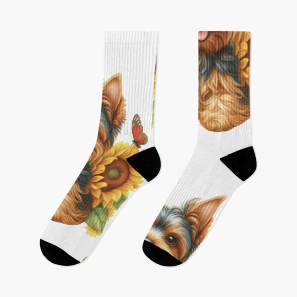 Item preview, Sweet Yorkie & Sunflowers Digital Art Brighten your world with this heartwarming portrait of a Yorkshire Terrier  designed and sold by Puppy Paws.