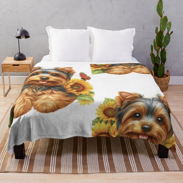 Item preview, Sweet Yorkie & Sunflowers Digital Art Brighten your world with this heartwarming portrait of a Yorkshire Terrier  designed and sold by Puppy Paws.