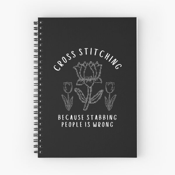 Item preview, Funny Crafting Cross Stitch because stabbing people is wrong designed and sold by faridman.