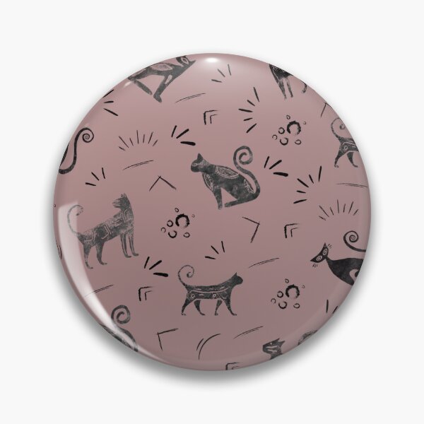 Item preview, Cave Art Cats on Dusty Gray Pink designed and sold by KSimpson838.
