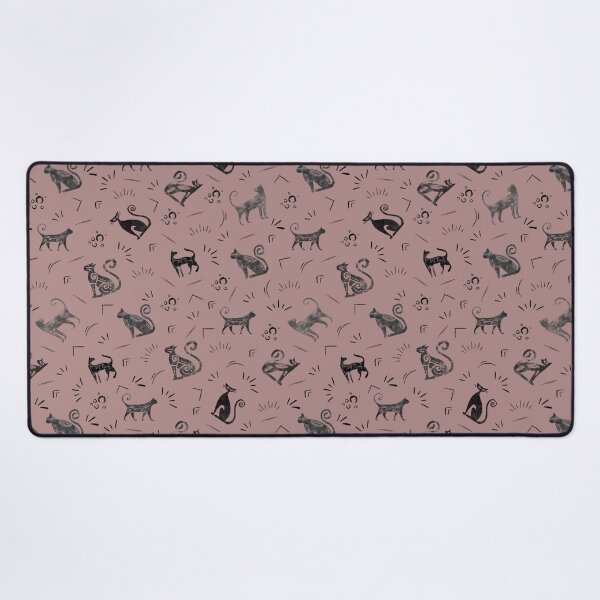 Item preview, Cave Art Cats on Dusty Gray Pink designed and sold by KSimpson838.