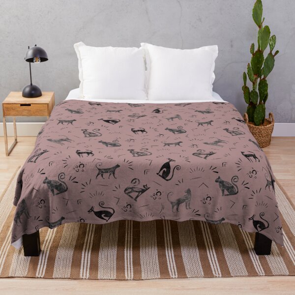 Item preview, Cave Art Cats on Dusty Gray Pink designed and sold by KSimpson838.