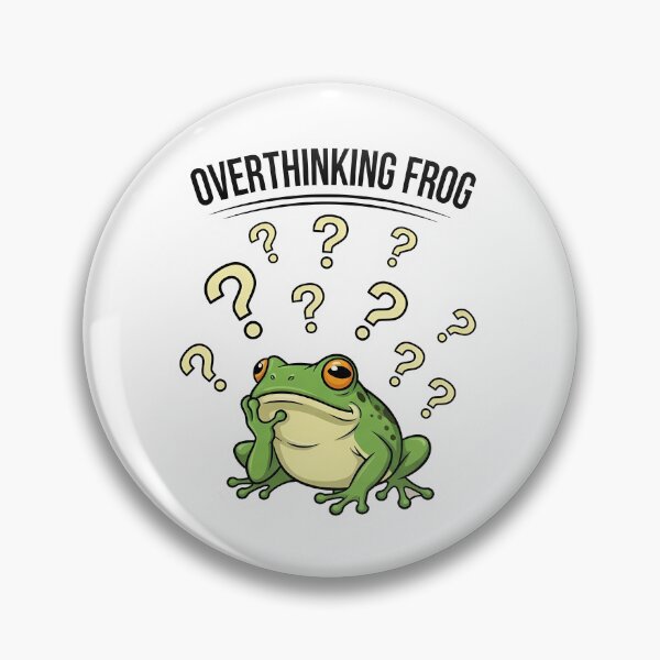 Item preview, frog doing human things: overthinking everything deeply designed and sold by BorenStore.