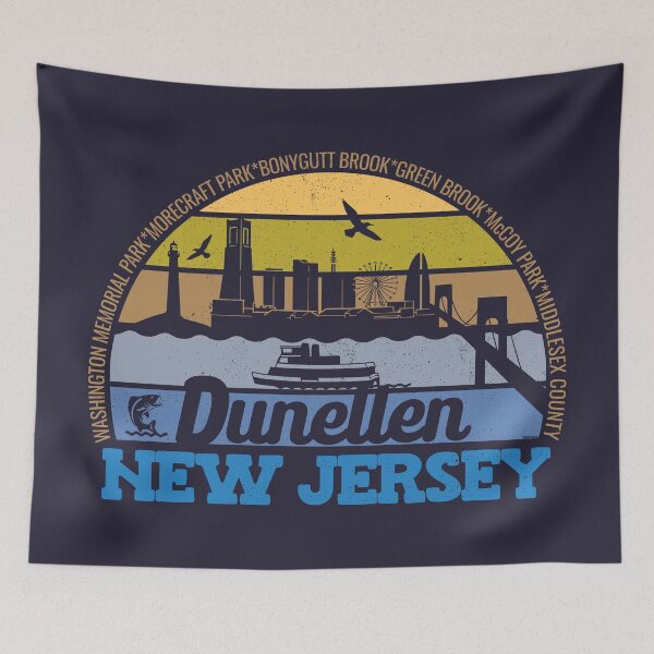 Item preview, Dunellen New Jersey Sunset Retro Vintage Local Pride Logo designed and sold by CRHPOD20.