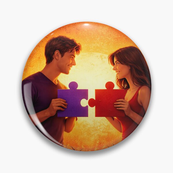 Item preview, Perfect Match Puzzle Love Couple Silhouette Design designed and sold by FernandsOficial.