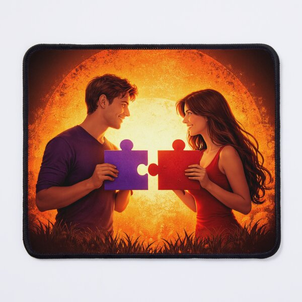 Item preview, Perfect Match Puzzle Love Couple Silhouette Design designed and sold by FernandsOficial.