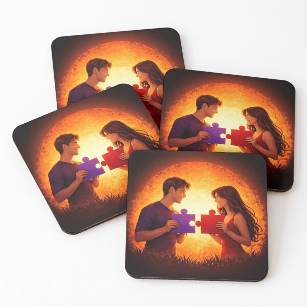 Item preview, Perfect Match Puzzle Love Couple Silhouette Design designed and sold by FernandsOficial.
