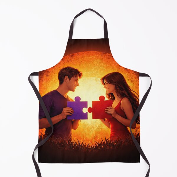 Aperçu de l'œuvre Puzzle parfait - Silhouette de couple amoureux créée et vendue par FernandsOficial.