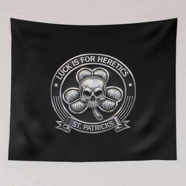 Item preview, Luck is for Heretics St Patricks Day Skull designed and sold by gear-posters.