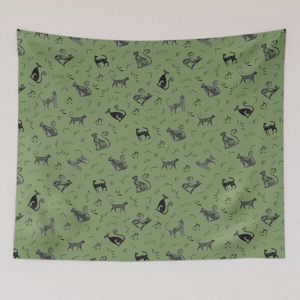 Item preview, Cave Art Cats on Green  designed and sold by KSimpson838.