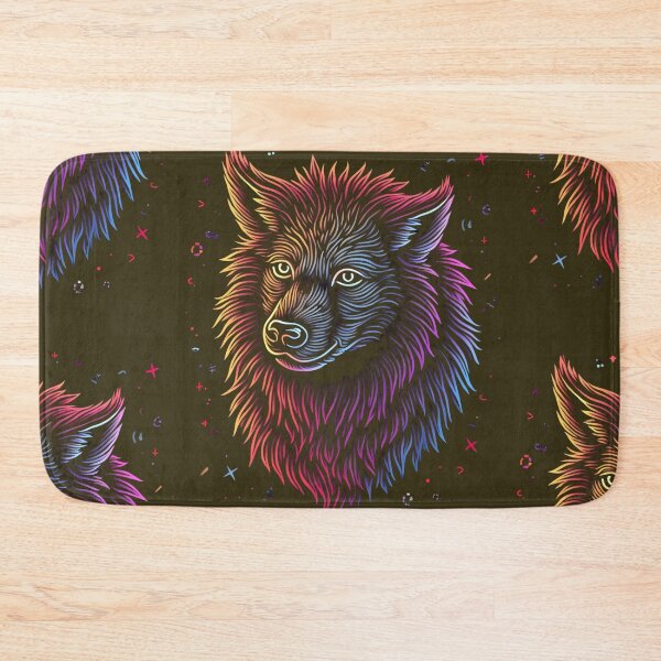 Item preview, Neon Wolf Spirit – Colorful Abstract Wolf Art designed and sold by M22--.