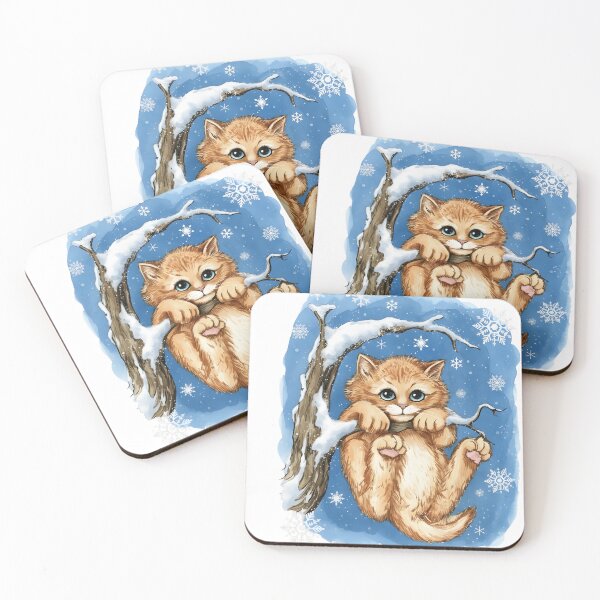 Item preview, Hang in There Baby Cat Winter Kitten Snow Branch Cute Motivational Animal Meme designed and sold by VGAfanatic.