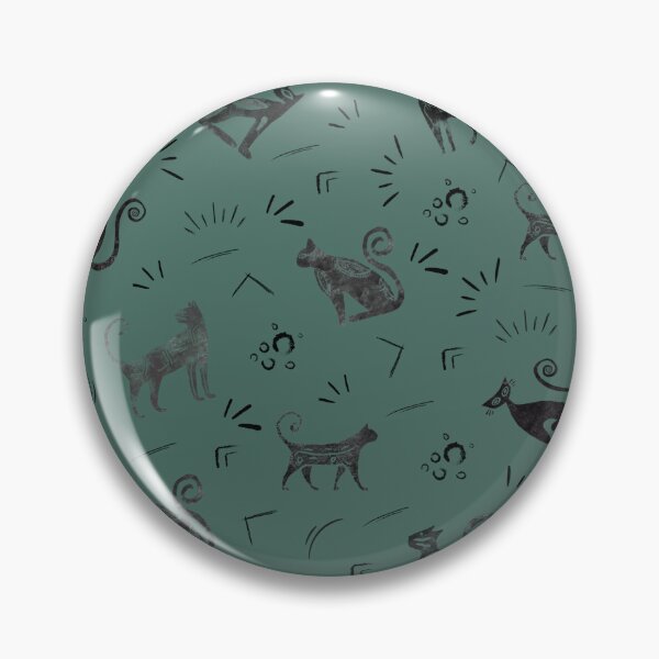 Item preview, Cave Art Cats on Dark Gray Turquoise designed and sold by KSimpson838.