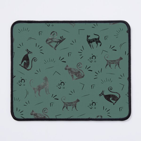 Item preview, Cave Art Cats on Dark Gray Turquoise designed and sold by KSimpson838.