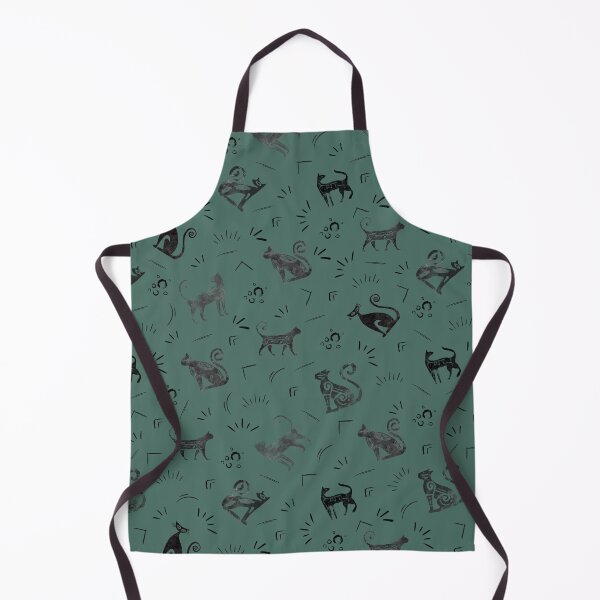 Item preview, Cave Art Cats on Dark Gray Turquoise designed and sold by KSimpson838.