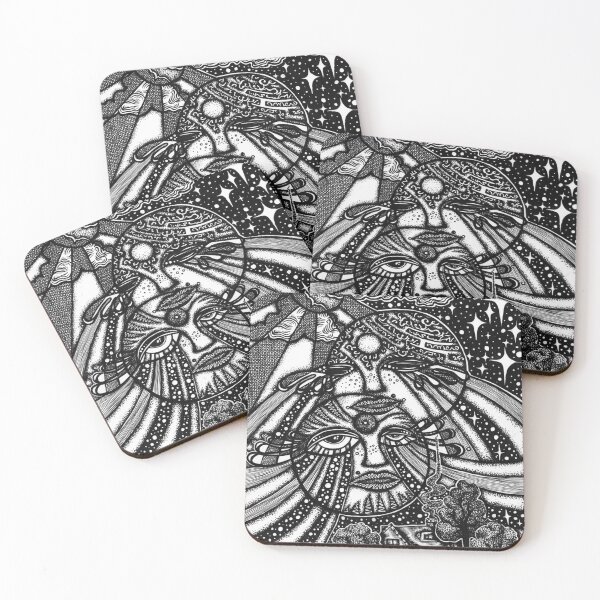 Item preview, Delore Sun Moon Celestial Black White Gothic Art designed and sold by MollyDecember.