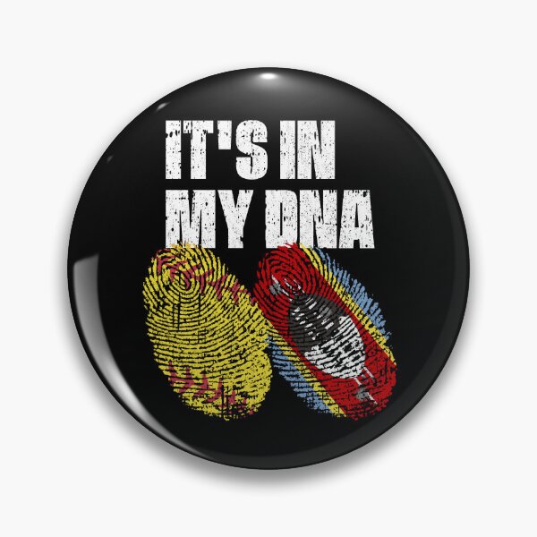 Item preview, IT'S IN MY DNA Softball - Swaziland Flag Fingerprint  designed and sold by CosmoKitsch.