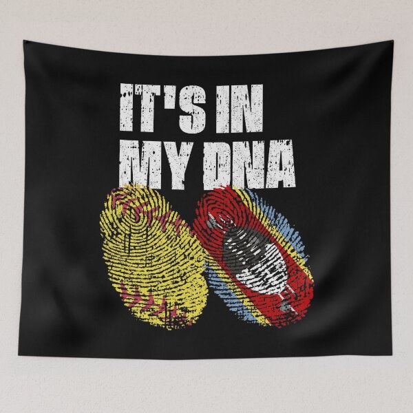Item preview, IT'S IN MY DNA Softball - Swaziland Flag Fingerprint  designed and sold by CosmoKitsch.