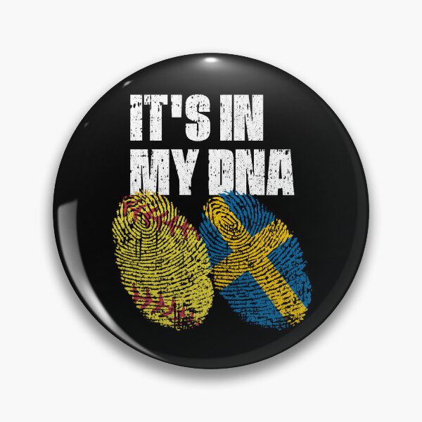 Item preview, IT'S IN MY DNA Softball - Sweden Flag Fingerprint  designed and sold by CosmoKitsch.