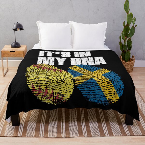 Item preview, IT'S IN MY DNA Softball - Sweden Flag Fingerprint designed and sold by CosmoKitsch.