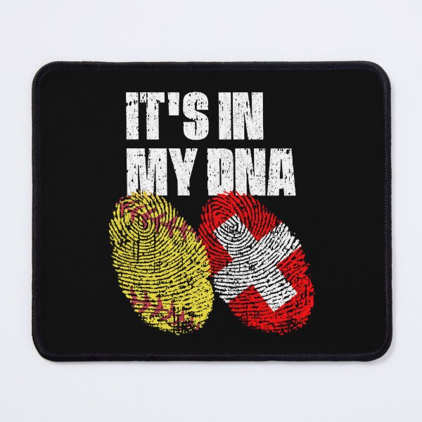 Item preview, IT'S IN MY DNA Softball - Switzerland Flag Fingerprint designed and sold by CosmoKitsch.