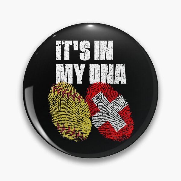 Item preview, IT'S IN MY DNA Softball - Switzerland Flag Fingerprint  designed and sold by CosmoKitsch.