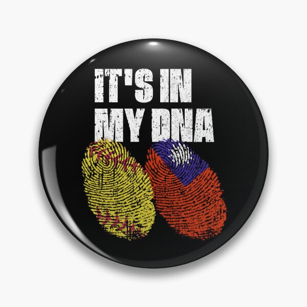 Item preview, IT'S IN MY DNA Softball - Taiwan Flag Fingerprint  designed and sold by CosmoKitsch.
