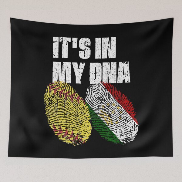 Item preview, IT'S IN MY DNA Softball - Tajikistan Flag Fingerprint  designed and sold by CosmoKitsch.