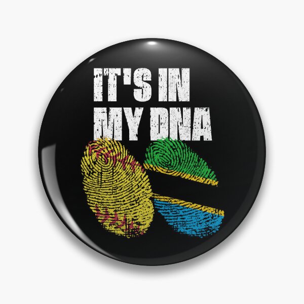Item preview, IT'S IN MY DNA Softball - Tanzania Flag Fingerprint  designed and sold by CosmoKitsch.