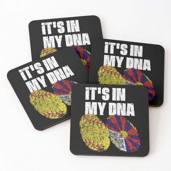 Item preview, IT'S IN MY DNA Softball - Tibet Flag Fingerprint  designed and sold by CosmoKitsch.